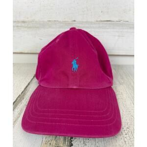Ralph Lauren Polo unisex pink baseball hat leather adjustable strap one size